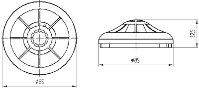 Рис.1. Габаритные размеры извещателя FT-A2S