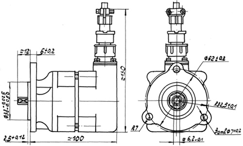 Рис.1. Чертеж преобразователя Д-1М