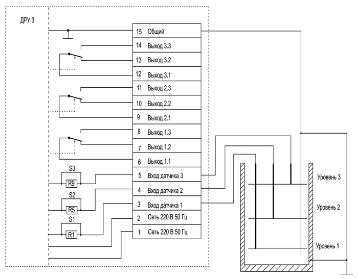 Рос 301 датчик реле уровня схема
